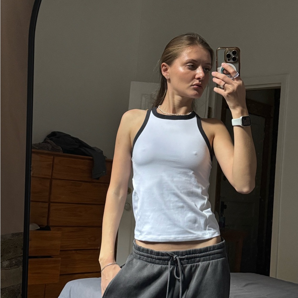 White and Black Tank Top